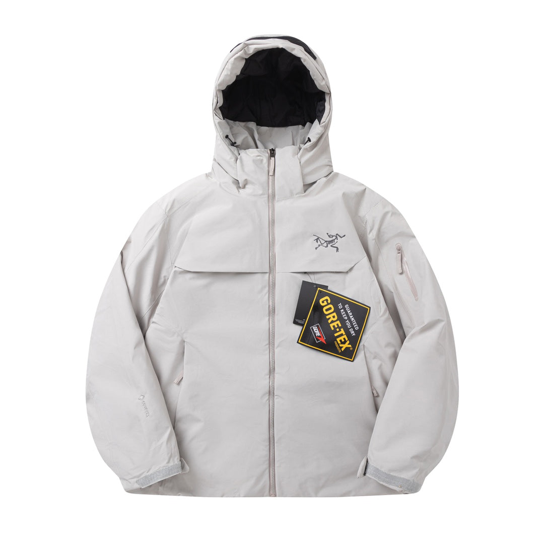 Arcteryx Autumn And Winter Solid Color Zipper Waterproof Windproof Long-Sleeved Hooded Jacket #73572