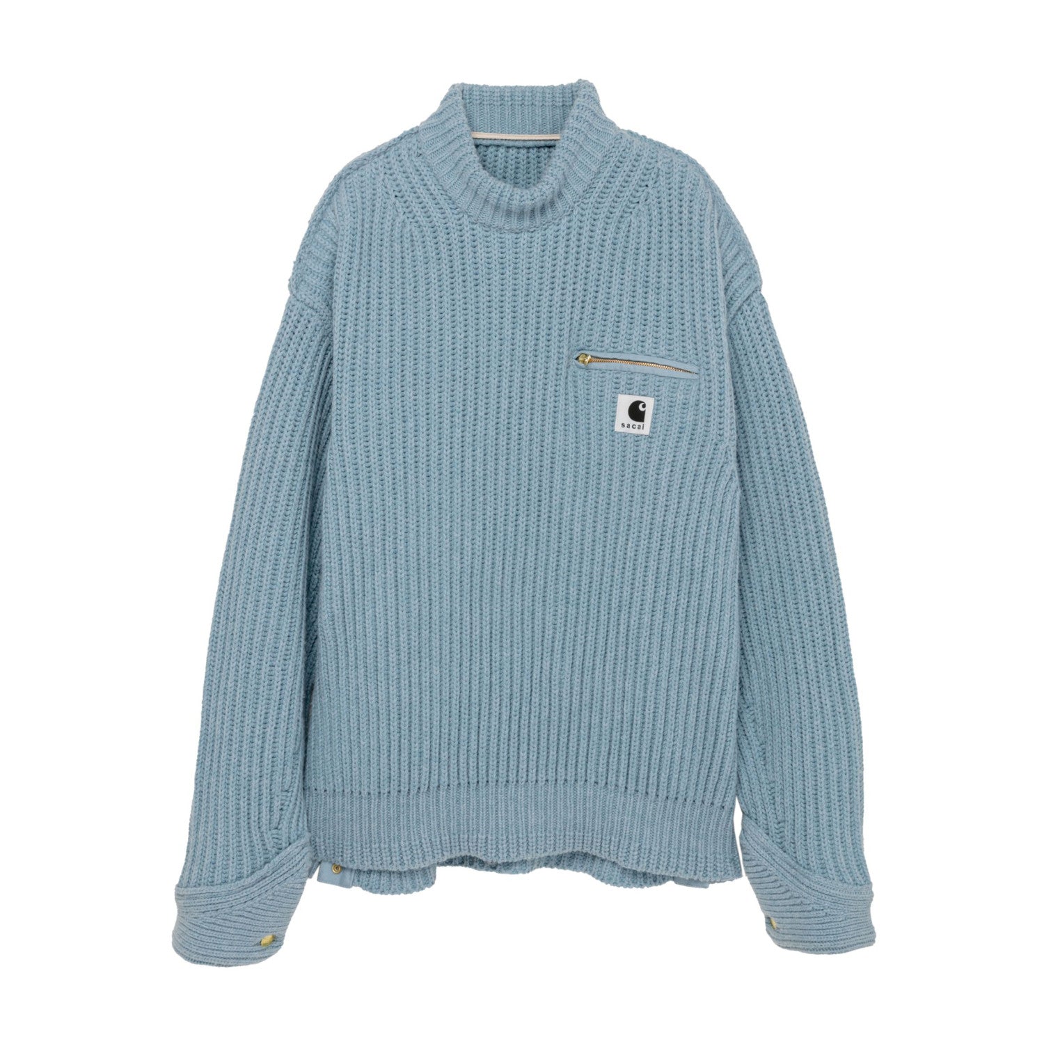 Sacai x Carhartt WIP Men's And Women's Models Autumn And Winter Loose Casual High Neck Long Sleeve Knitted Jumper Pullover #97645