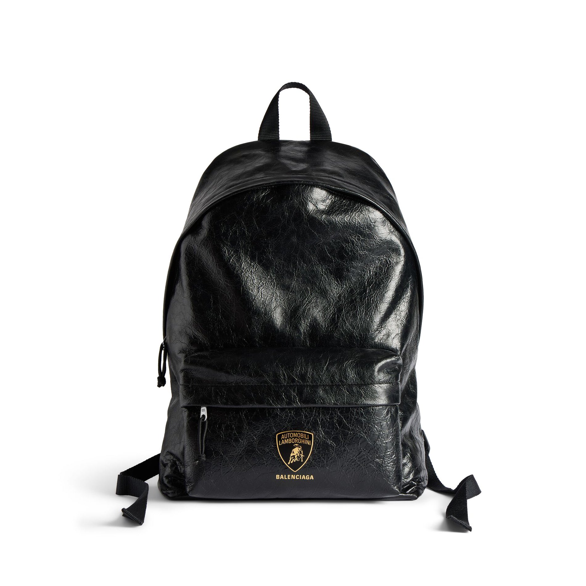Balenciaga x Automobili Lamborghini Explorer Men's Solid Color Letter Print Oil Wax Leather Book Bag Backpack Bags #78129