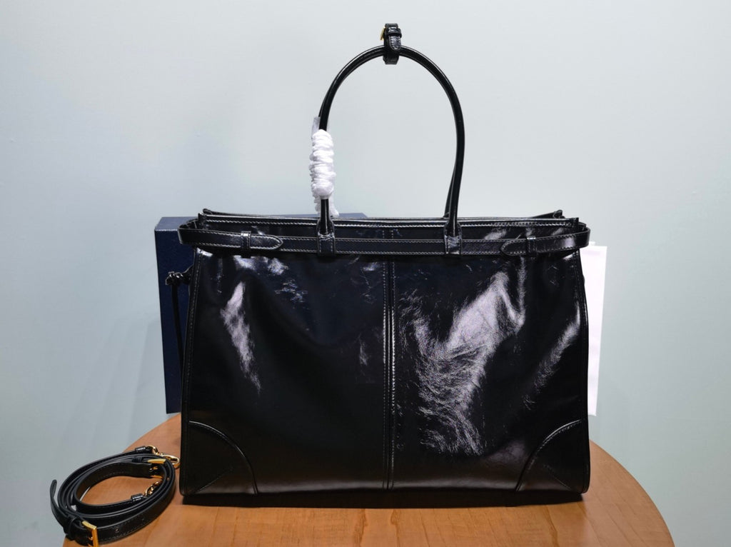 Prada Bonnie Soft Lux Women's Series Solid Color Oil-Waxed Leather Logo Handbag Casual Crossbody Bag Bags #77824