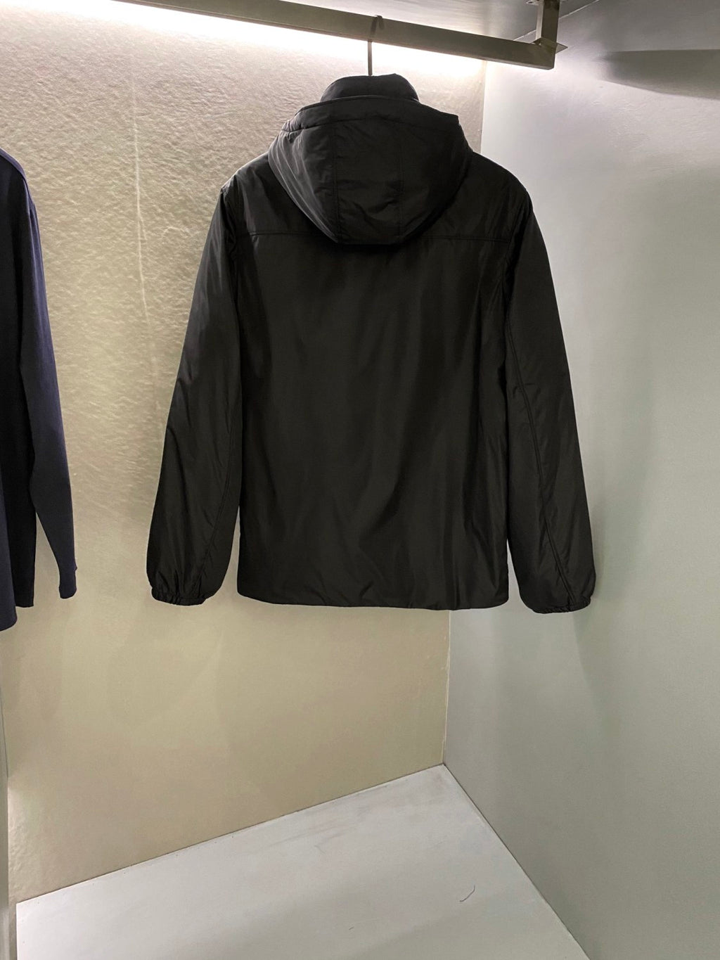 Prada Men's Autumn and Winter Solid Color Letter Logo Hooded Warm Zipper Long Sleeve Puffer Down Jacket #73867