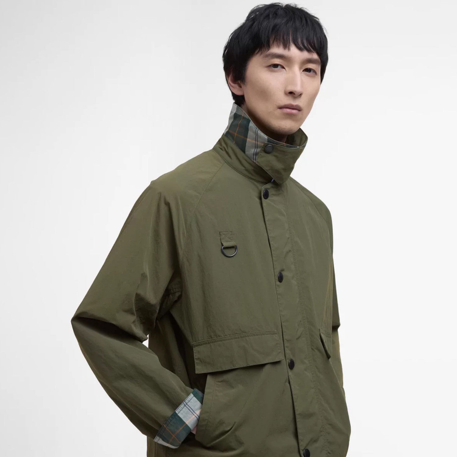 Barbour Men's Spring/Fall Fashion Classic Solid Color Lapel Single Breasted Waterproof Polyester Blend Fabric Casual Oversized Jacket #79495