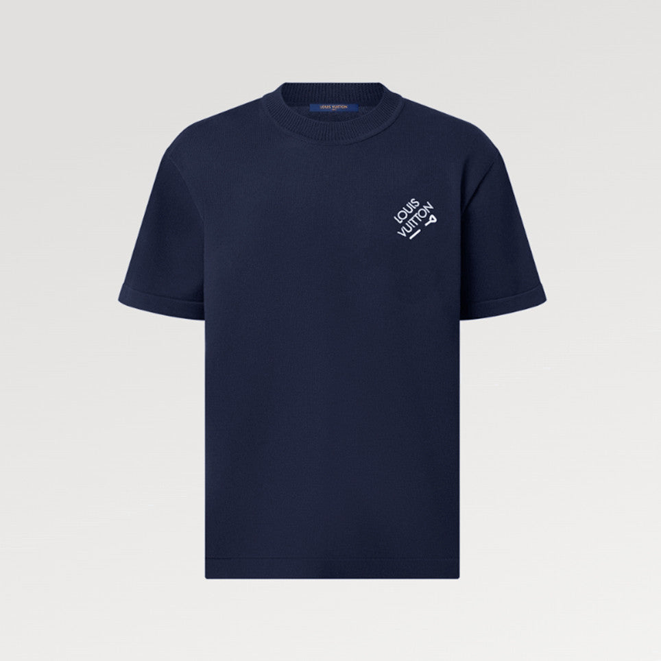 Louis Vuitton Men's Solid Color Logo Embroidery Casual Cotton Crew Neck Shirt Short Sleeve T-shirt #76114