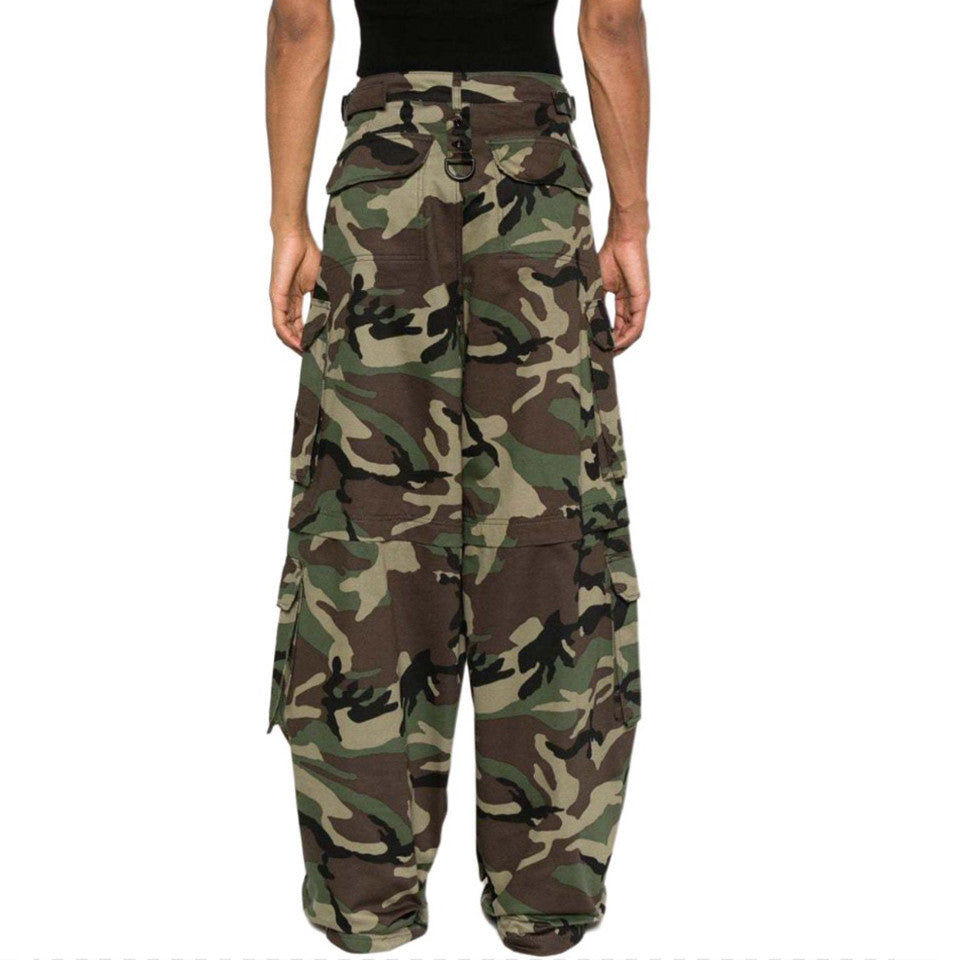 Vetements Men's Women's Cotton Zipper Camouflage Multi-Pocket Fitted Wide Leg Work Pants Ngvp #8221