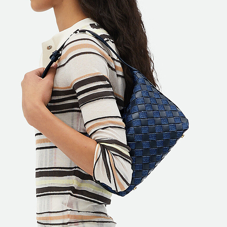 Bottega Veneta Wallace Women's Fashion Casual Color Block Knit Handbag With Adjustable Snap Closure And Zipper Opening Bag Bags 796393V48V14156 #79514