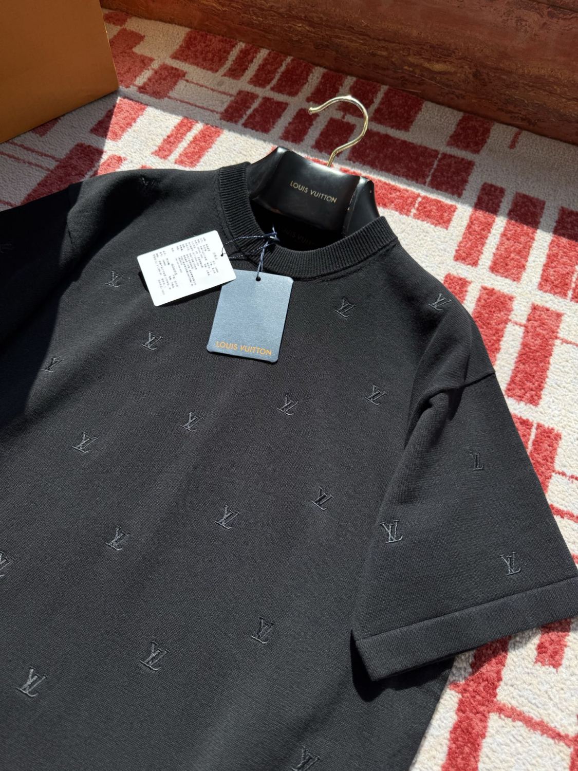 Louis Vuitton Men's Summer Solid Colour Embroidered Logo Print Round Neck Cotton Short Sleeve T-Shirt #76775