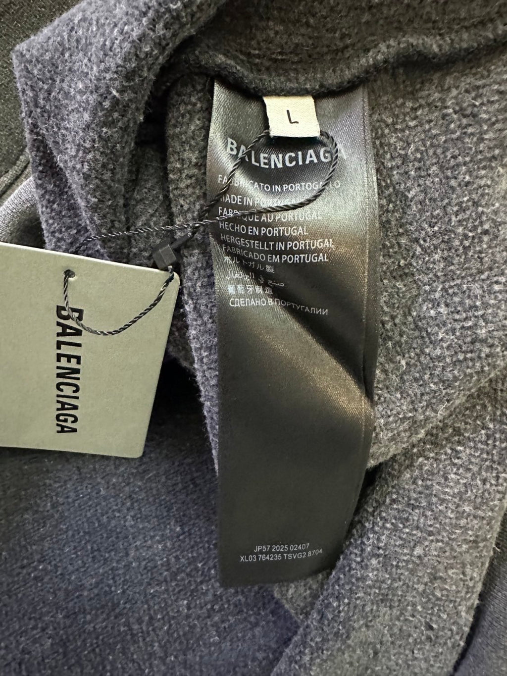 Balenciaga Men's Washed Crayon Loop Oversized Hoodie in Washed Black White #336853