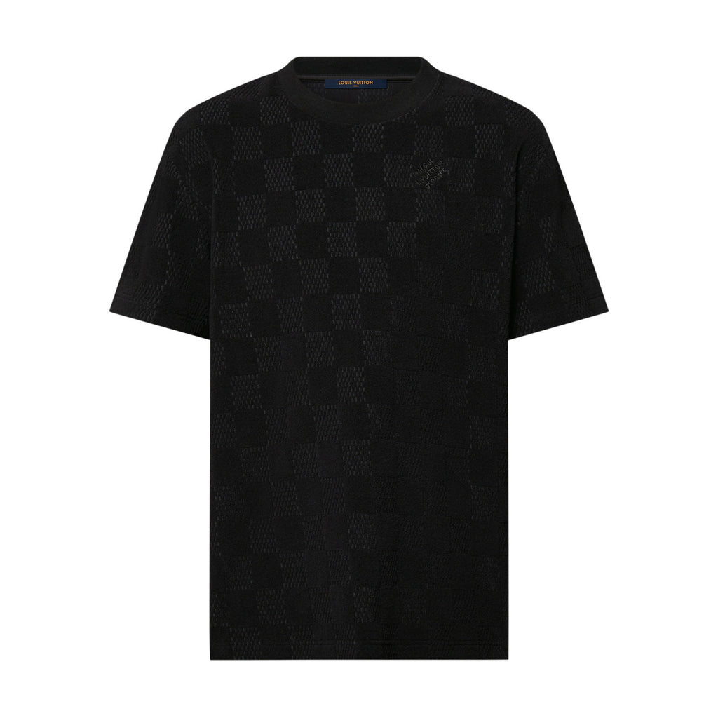 Louis Vuitton Men's Summer Black Embroidered Logo Printed Cotton Short Sleeve T-Shirt Casual Shorts Set Suit #72563