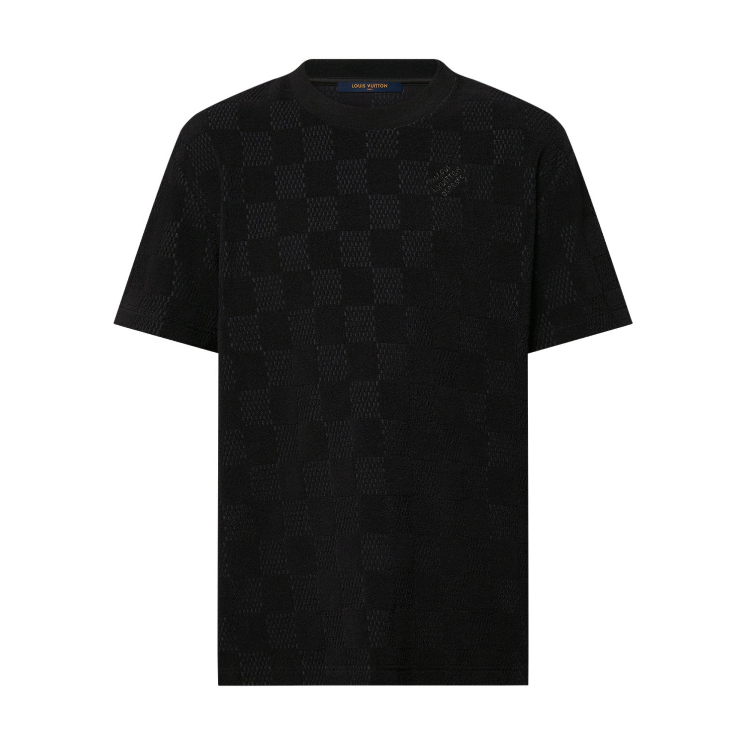 Louis Vuitton Men's Summer Black Embroidered Logo Printed Cotton Short Sleeve T-Shirt Casual Shorts Set Suit #73129