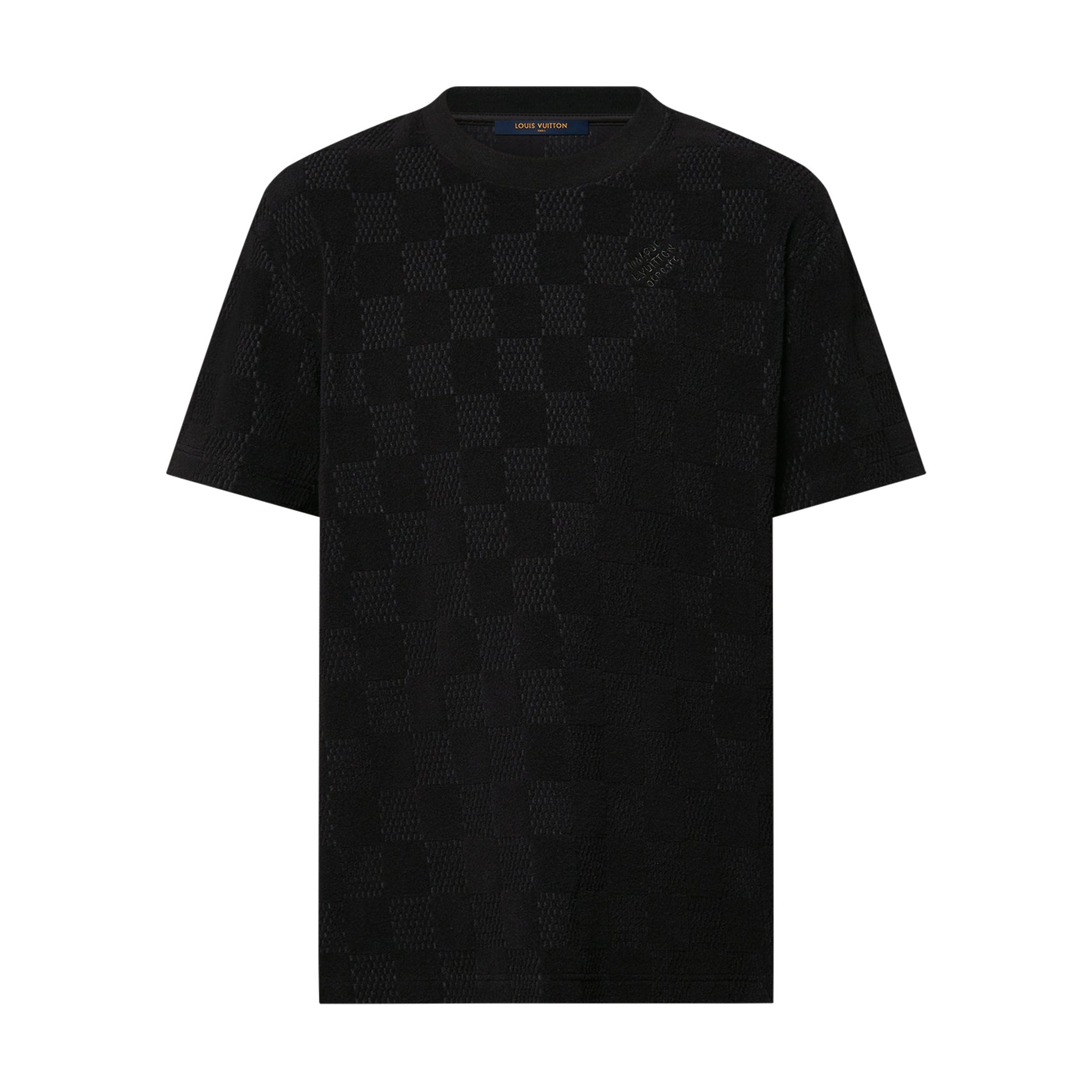 Louis Vuitton Men's Summer Black Embroidered Logo Printed Cotton Short Sleeve T-Shirt Casual Shorts Set Suit #76435