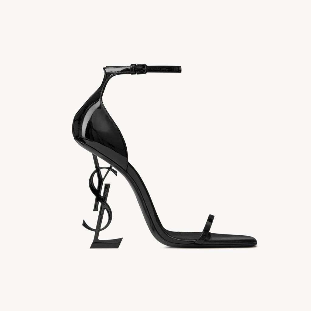 Saint Laurent OPYUM Women's Spring/Fall Fashion Classic Solid Color Leather Buckle YSL Monogram Heeled Sandals Shoes #79185