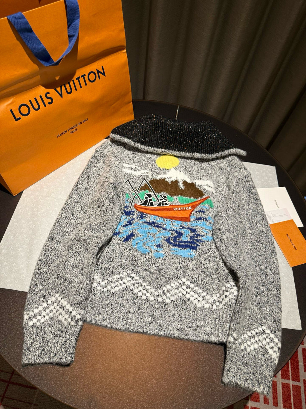 Louis Vuitton Men's & Women's Fall/Winter Fashion Casual Zipper Collar Knit Waist-cinched Sweater Jacket #78668