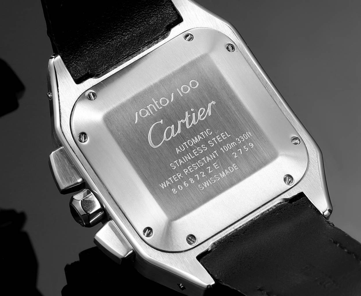 Cartier Santos Men's Automatic Mechanical Movement Roman Scale Date Display Chronograph 100M Water Resistant Mechanical Watch #72997