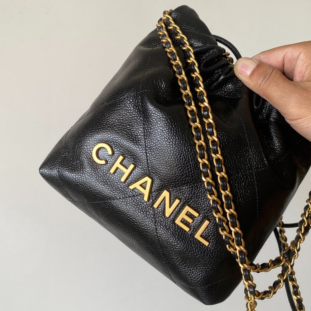 Chanel 22 Bag Mini Bags 18 X 20 X 6.5 CM Collection Link Suede Rivet Style Antique Silver Buckle Italian Bonaudo Suede Calfskin Apricot Silver Buckle Women's Luxury Chain-strap Tote Bag Bags Metallic-colored Leather Tends To Fade Easily  #193540