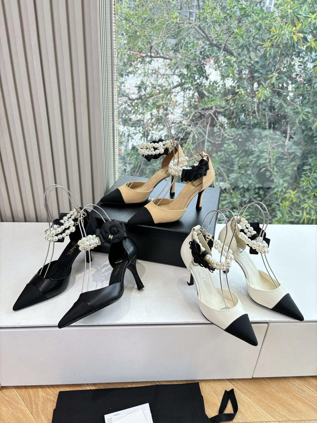 Chanel 25S Braided Mary Jane Toe Pearl Sandals and High Heels #334481