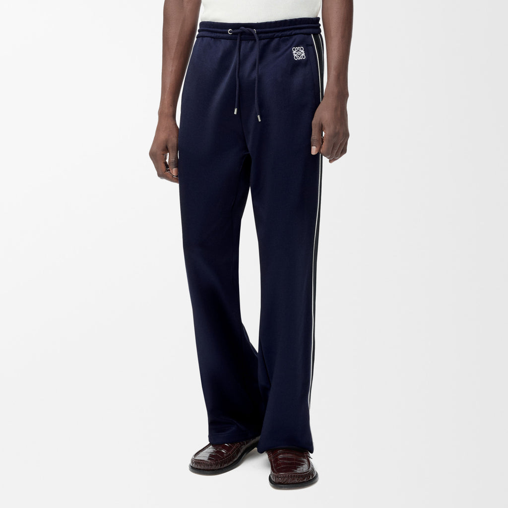 Loewe Men's Spring/fall Casual High Neck Zipper Solid Color Knit Fabric Embroidered Long Sleeve Jacket Solid Color Stretch Waistband Solid Color Knit Casual Pants Suit Set #78539
