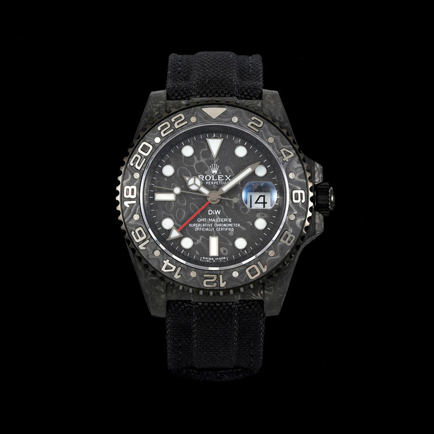 DIW Rolex GMT-Master ll V3 Men's Colour Block Automatic Cotton and Linen Strap Mechanical Watch #76778