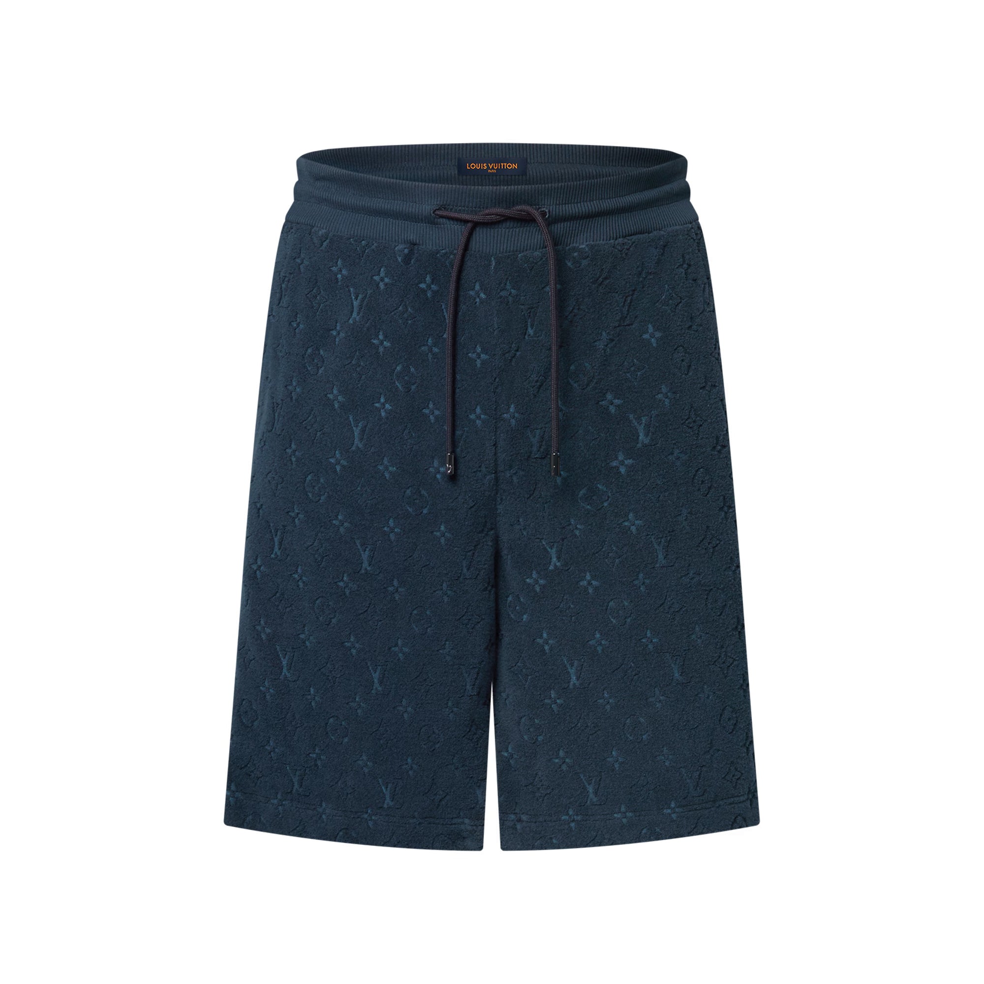 Louis Vuitton Men's Summer Solid Color Letter Print Cotton Terry Cloth Drawstring Shorts #77875