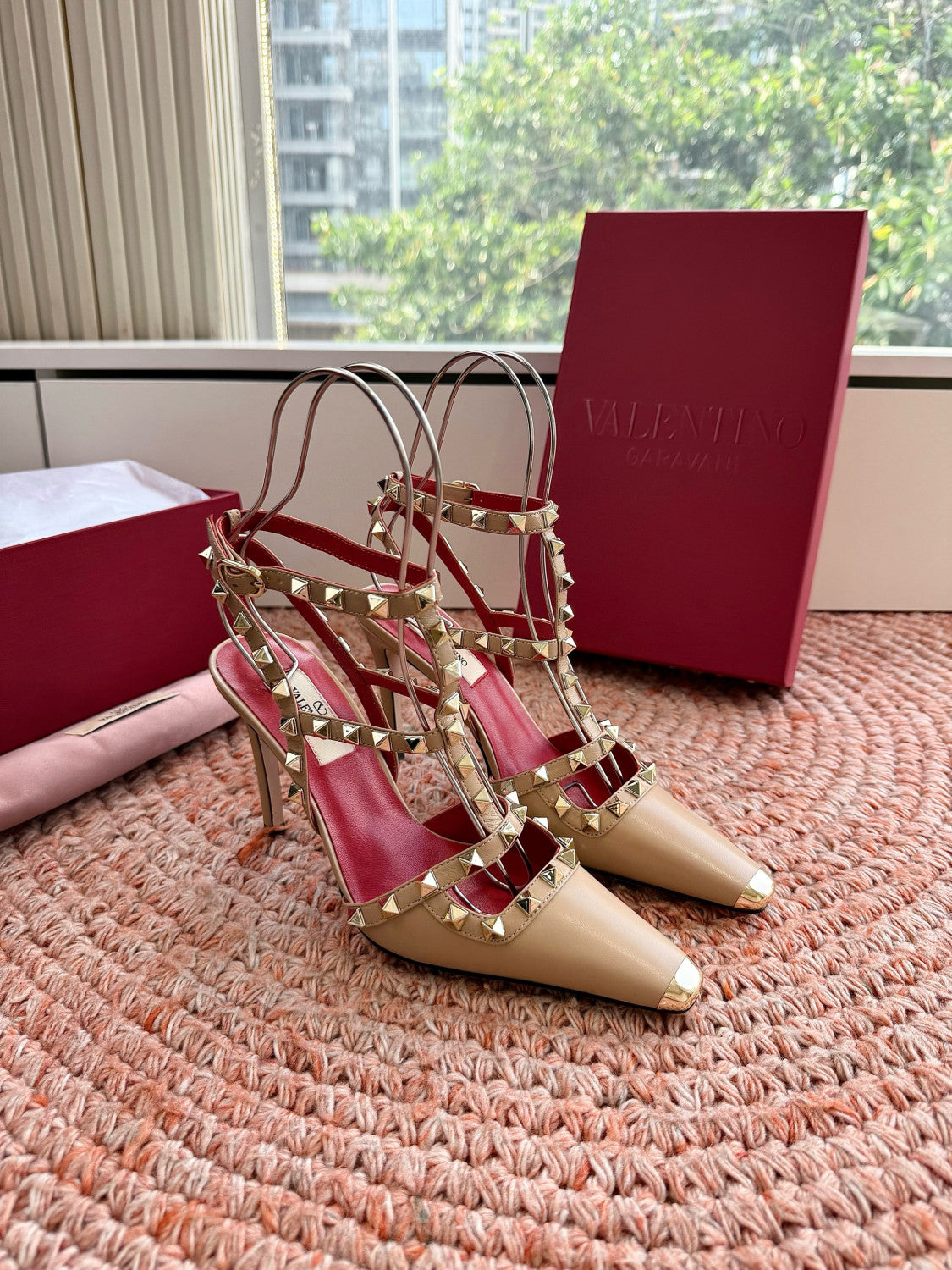 Valentino Rockstud Kidskin Pumps 100mm for Woman #385071
