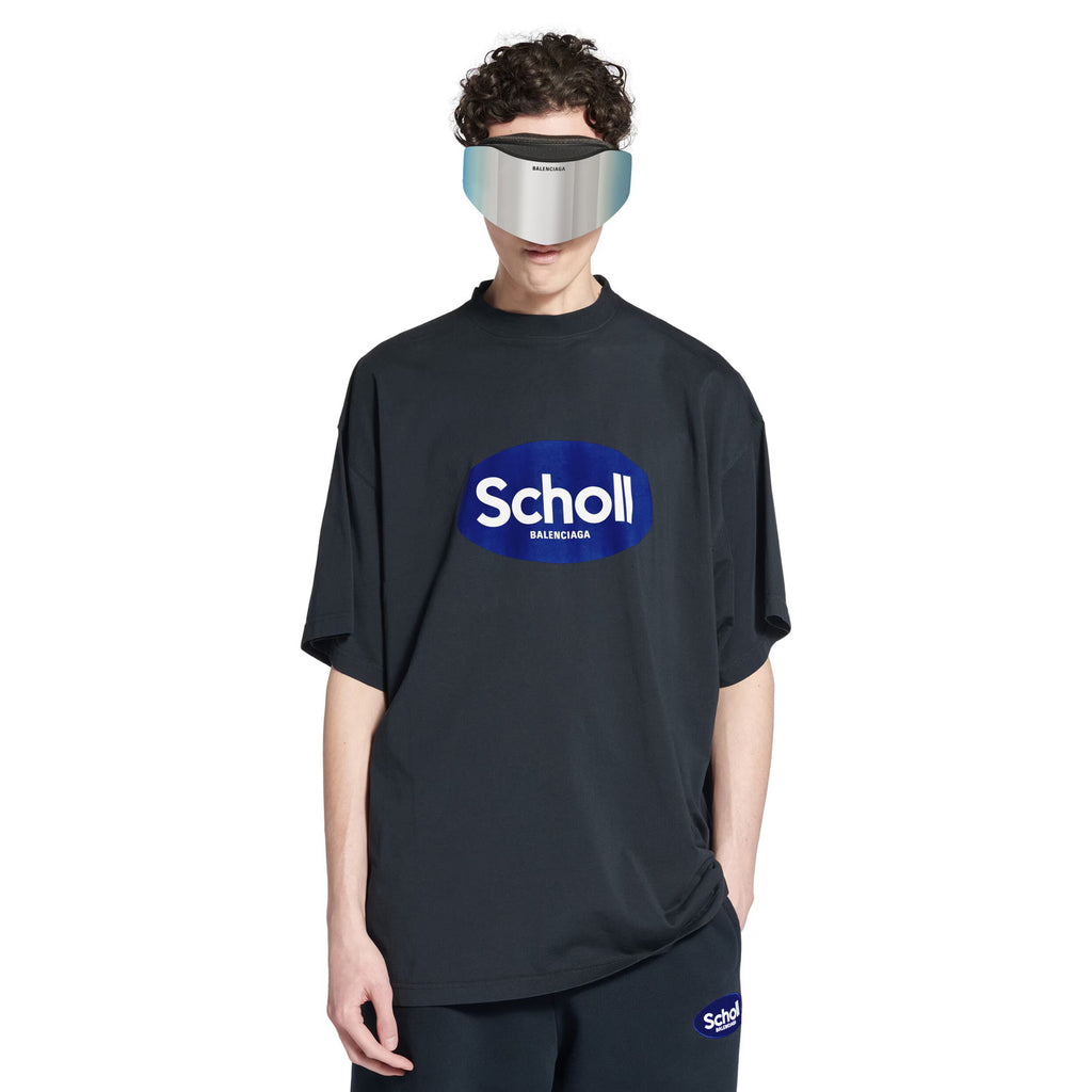 Balenciaga Men's Summer Balenciaga I SCHOLL Letter Print Oversized Round Neck Short Sleeve Solid Color T-Shirt Ngvp #1689