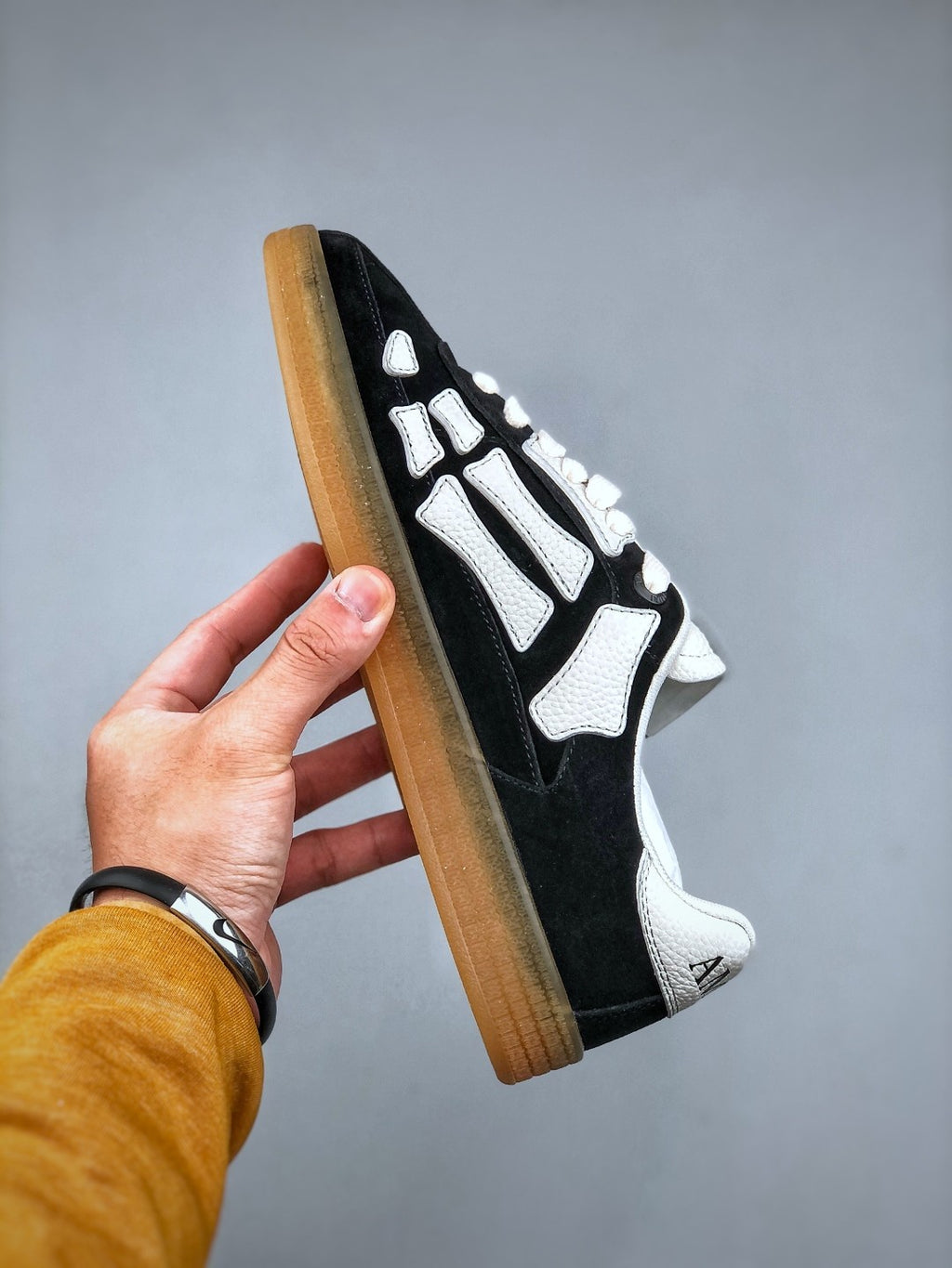 Amiri Pacific Bones Men's Women's High Street Suede Couple Sneakers Bone Woven Pattern Fashion Trend Casual Shoes #81611
