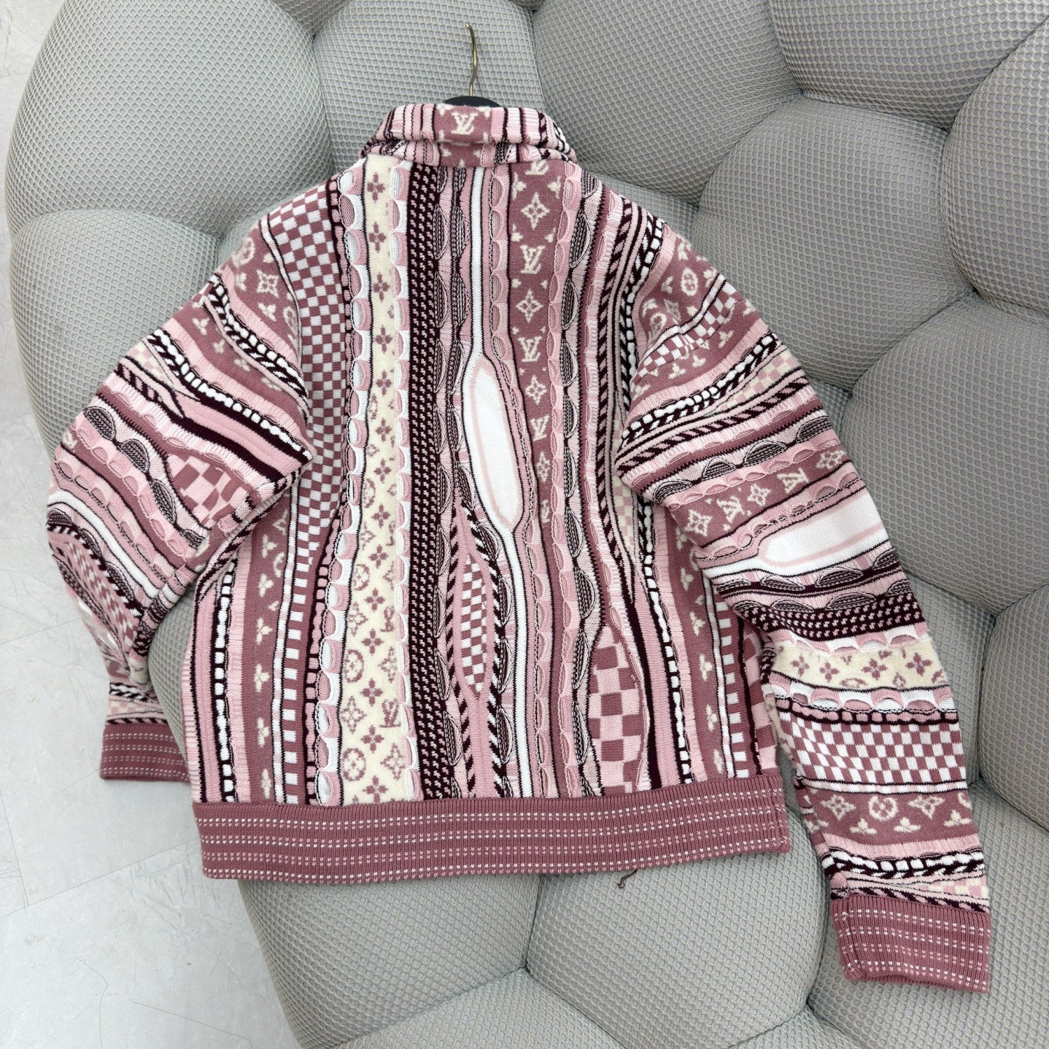 Louis Vuitton Men's Spring/fall Fashion Casual Jacquard Pattern Half zip High neck Pullover Sweatshirt #78482