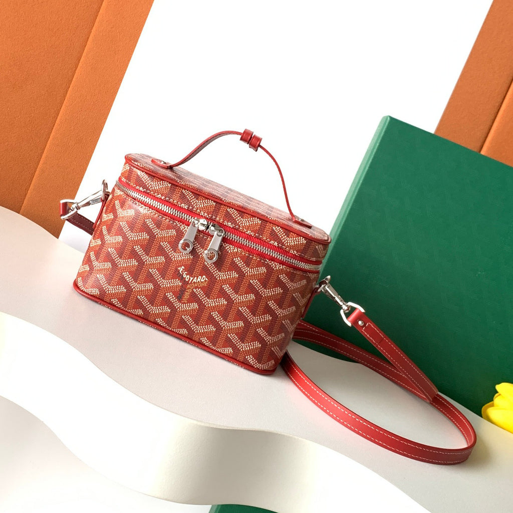 GOYARD MUSE Women's Fashion Classic Double Zip Closure Adjustable Strap Mini Makeup Bag Handbag Crossbody Bag Bags MUSEVAMINTY-09CL09P #79346