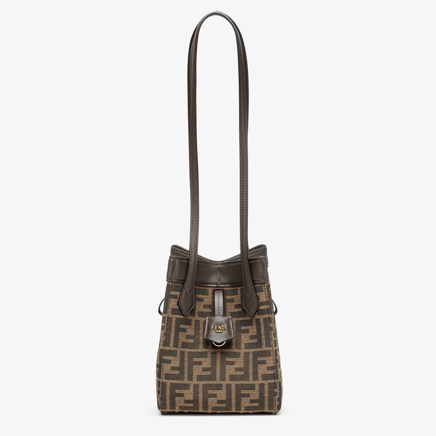 Fendi Origami Medium Handbag Brown FF Jacquard Fabric Handbag Women's Luxury Trend Clutch Temperament Fashion Bag Bags 8BS083AFPMF1GL7  #81635