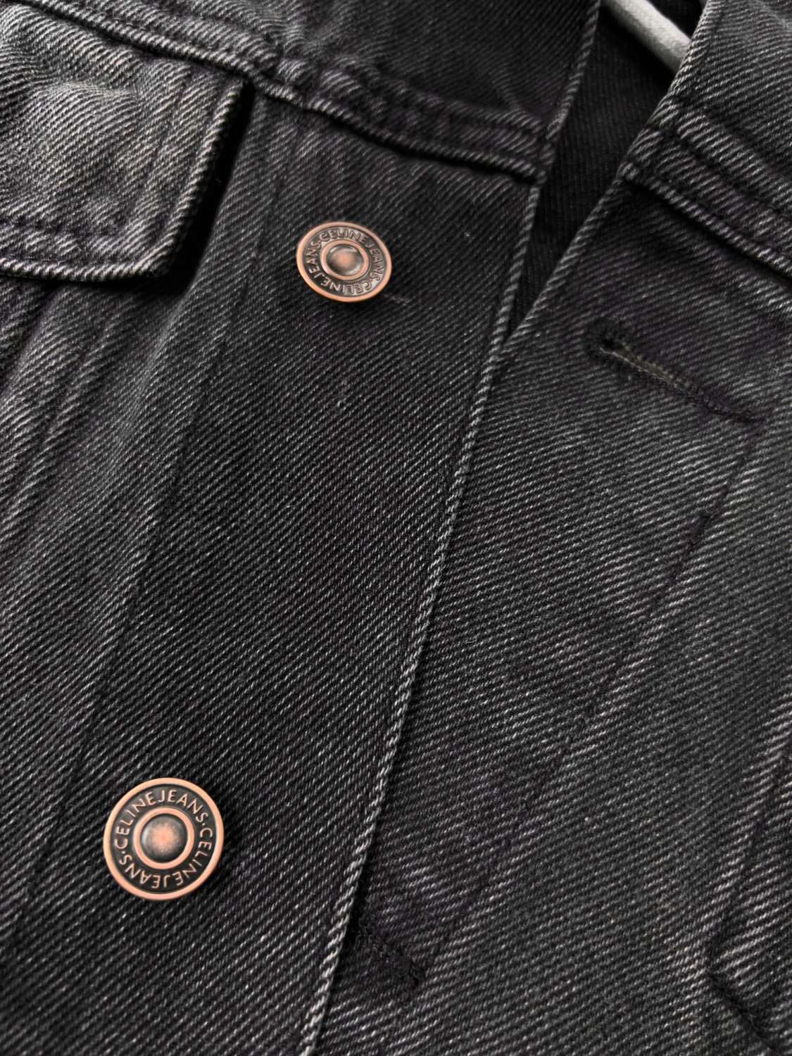 Celine Men's Spring/Autumn Solid Color Hooded Single-Breasted Long-Sleeved Denim Jacket #77716