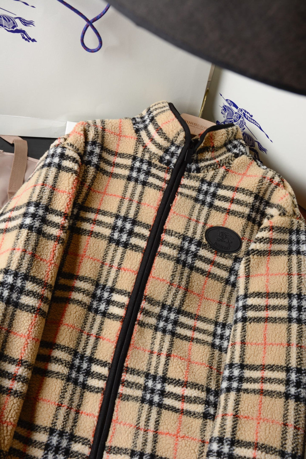 Burberry Check Wool Cashmere Blend Fleece #336391