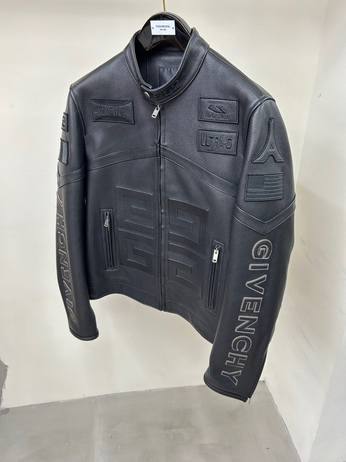 Givenchy Biker Leather Jacket Zip Up Coat #96276