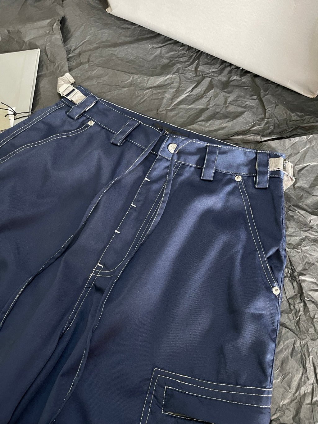 Balenciaga Men's Spring/Autumn Solid Colour Button Pocket Regular Fit Work Trousers Pants #77443