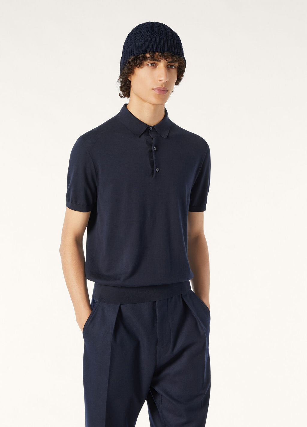 Loro Piana Men's Polo Shirt Solid Color Lapel Button Straight Knit T-shirt Fashion Casual Trend Comfortable T-shirt Ngvp #2416