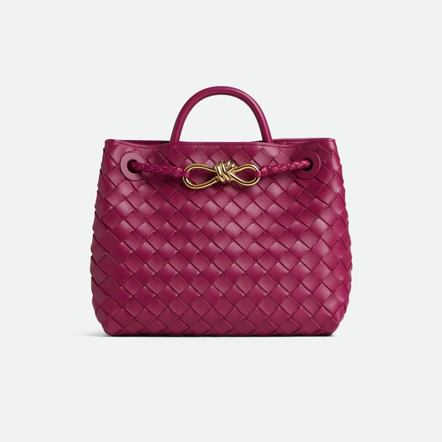 Bottega Veneta Andiamo Women's Fashion Classic Solid-Color Knitted Magnetic Snap Closure Leather Small Shoulder Bag Tote Bag Bags 766014VCPP12273 #79111
