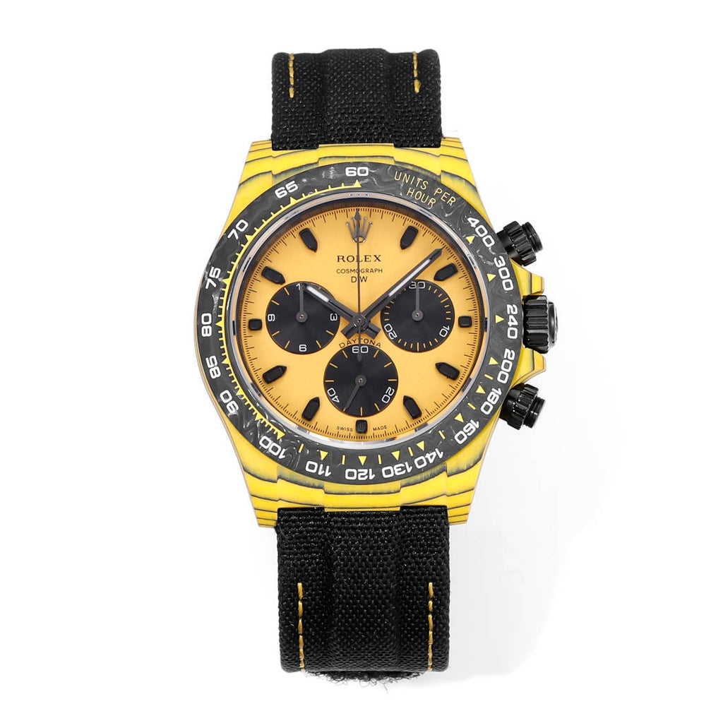 Rolex Men's Cosmo Chrono Daytona Mechanical Watch with Carbon Fiber Patterned Luminous Case #73619