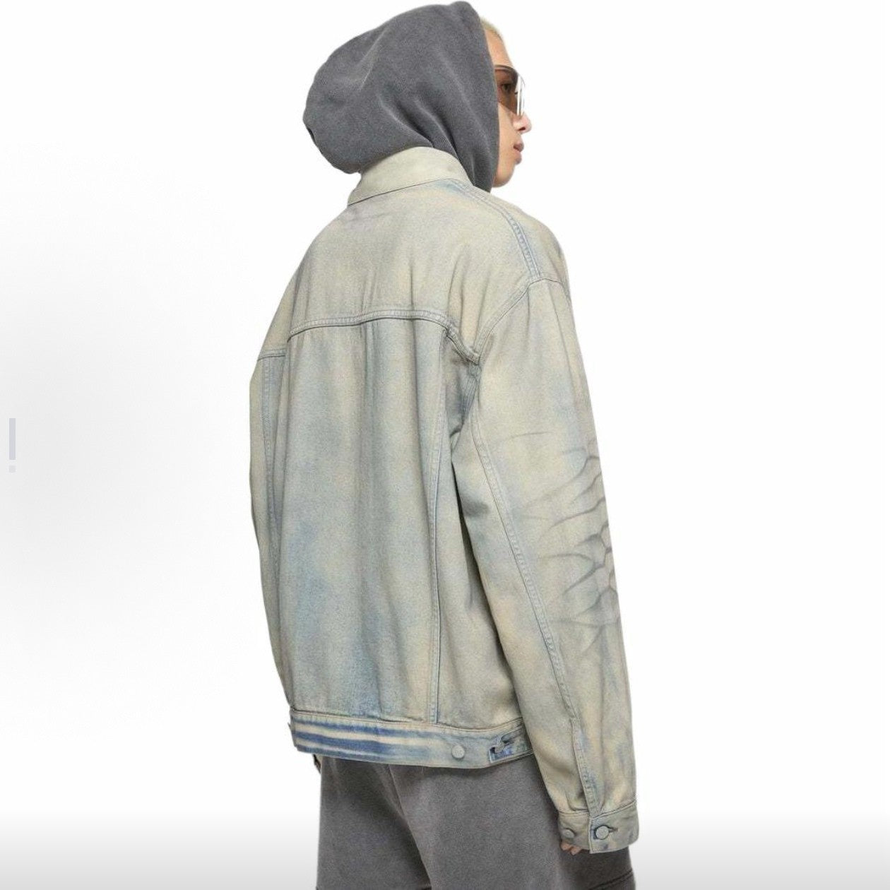 Acne Studios Men's Women's Fall And Winter Light Blue Dirty Vintage Washed Denim Jacket Fashion Casual Straight Jeans Pants Suit Set Ngvp #2652