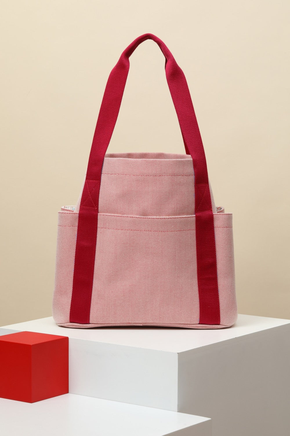 Hermes Unisex Fashion Casual Wool Linen Cotton Color Block Parenting Bag Shoulder Bag Tote Bag Bags #78794