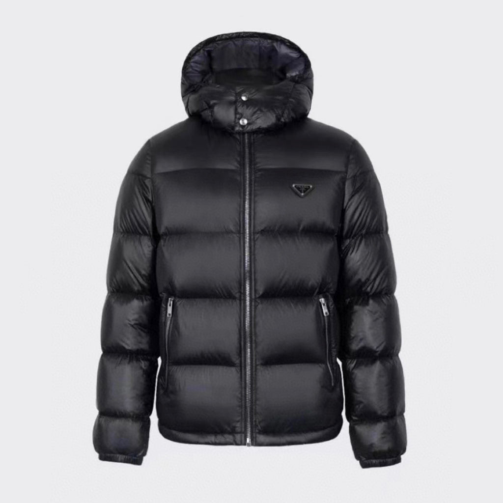 Prada Winter Black Oversize Genderless Hooded Zip Puffer Down Jacket #97147
