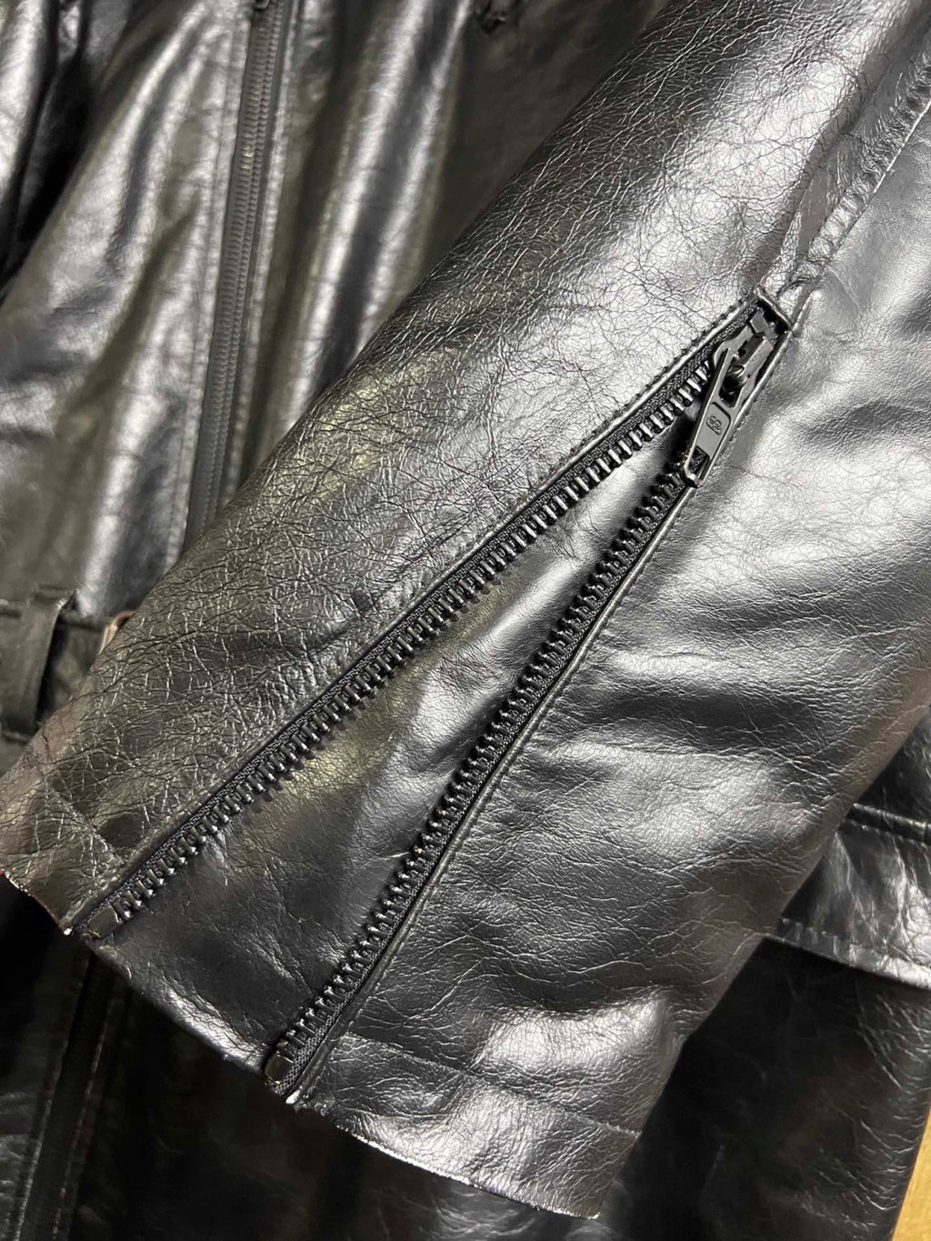Balenciaga Black Leather Vintage Long Jacket Ngvp #6657