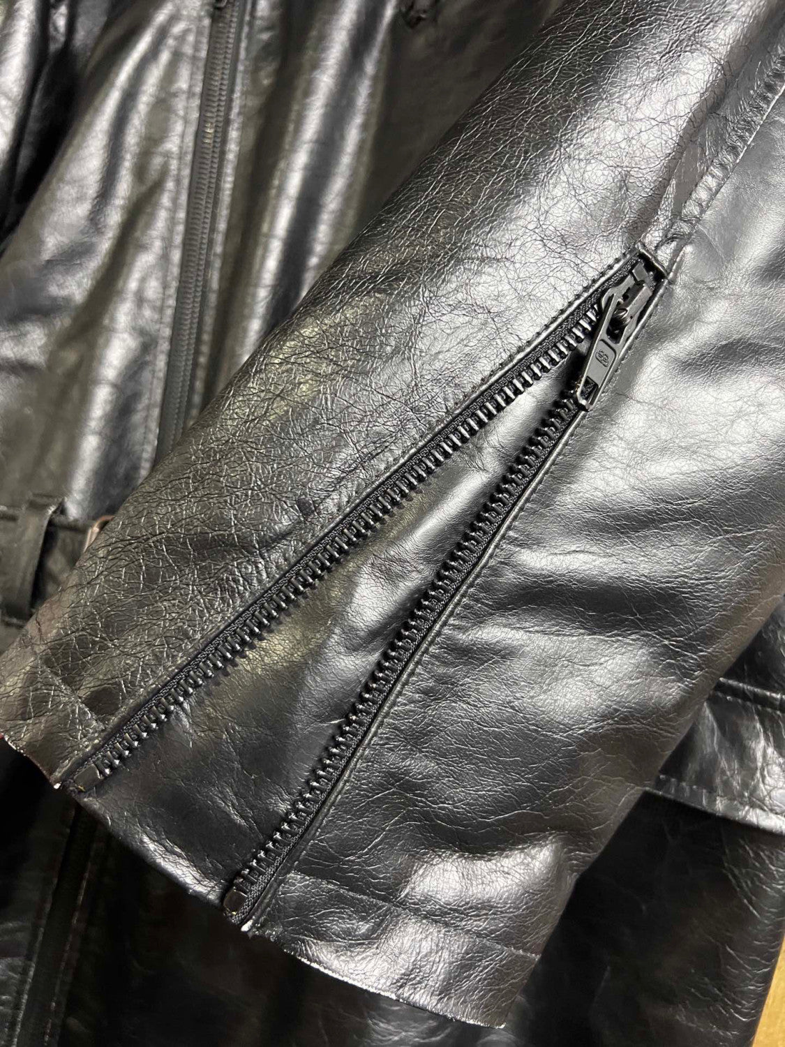 Balenciaga Black Leather Vintage Long Jacket Ngvp #6657