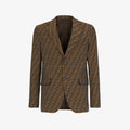 Fendi Men's Fall And Winter F Full Print Casual Suit Jacquard Lapel Single-breasted Jacket Straight Suit Pants Set #71558