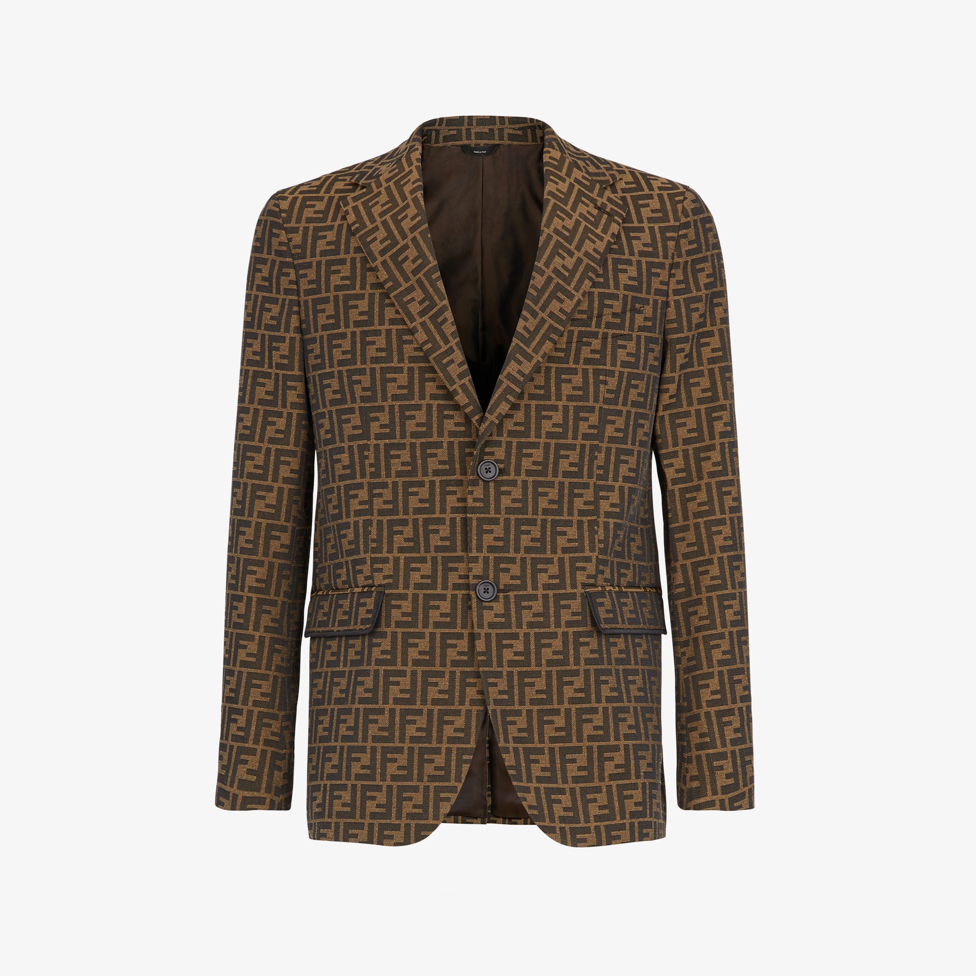 Fendi Men's Fall And Winter F Full Print Casual Suit Jacquard Lapel Single-breasted Jacket Straight Suit Pants Set #71558