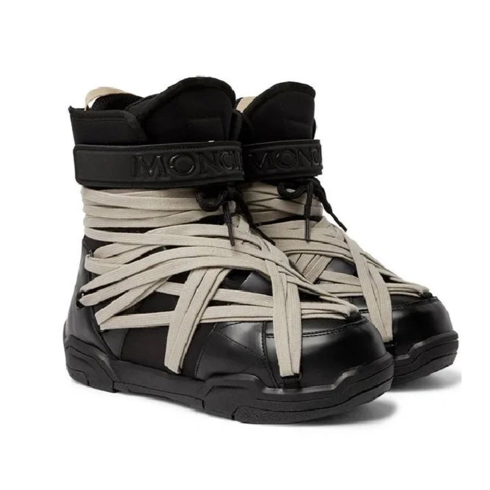 Moncler X Rick Owens Men's Women's Lace-up Thick Bottom Warm Snow Boots Autumn and Winter Solid Color Round Toe Shoes Ngvp #1531