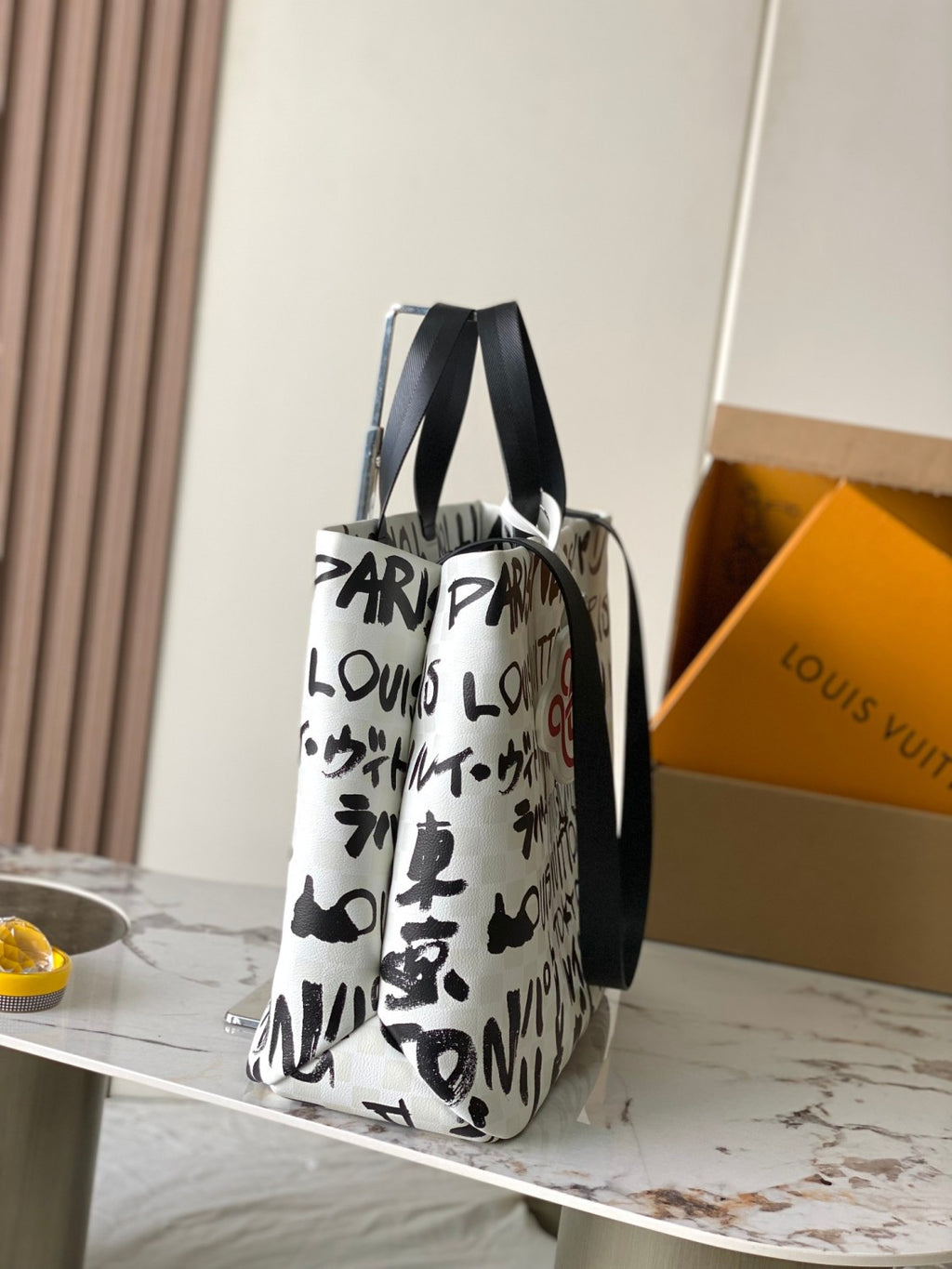 LOUIS VUITTON x Men's and Women's Shopper Tote Medium Bag Daily Cowhide Shopping Bag With Brand Logo Print #332254