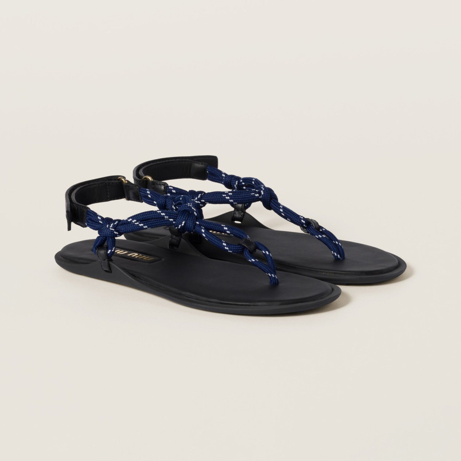 MiuMiu Women's Summer Fashion Casual Toe-exposed Strappy Leather Sandals Shoes #78431