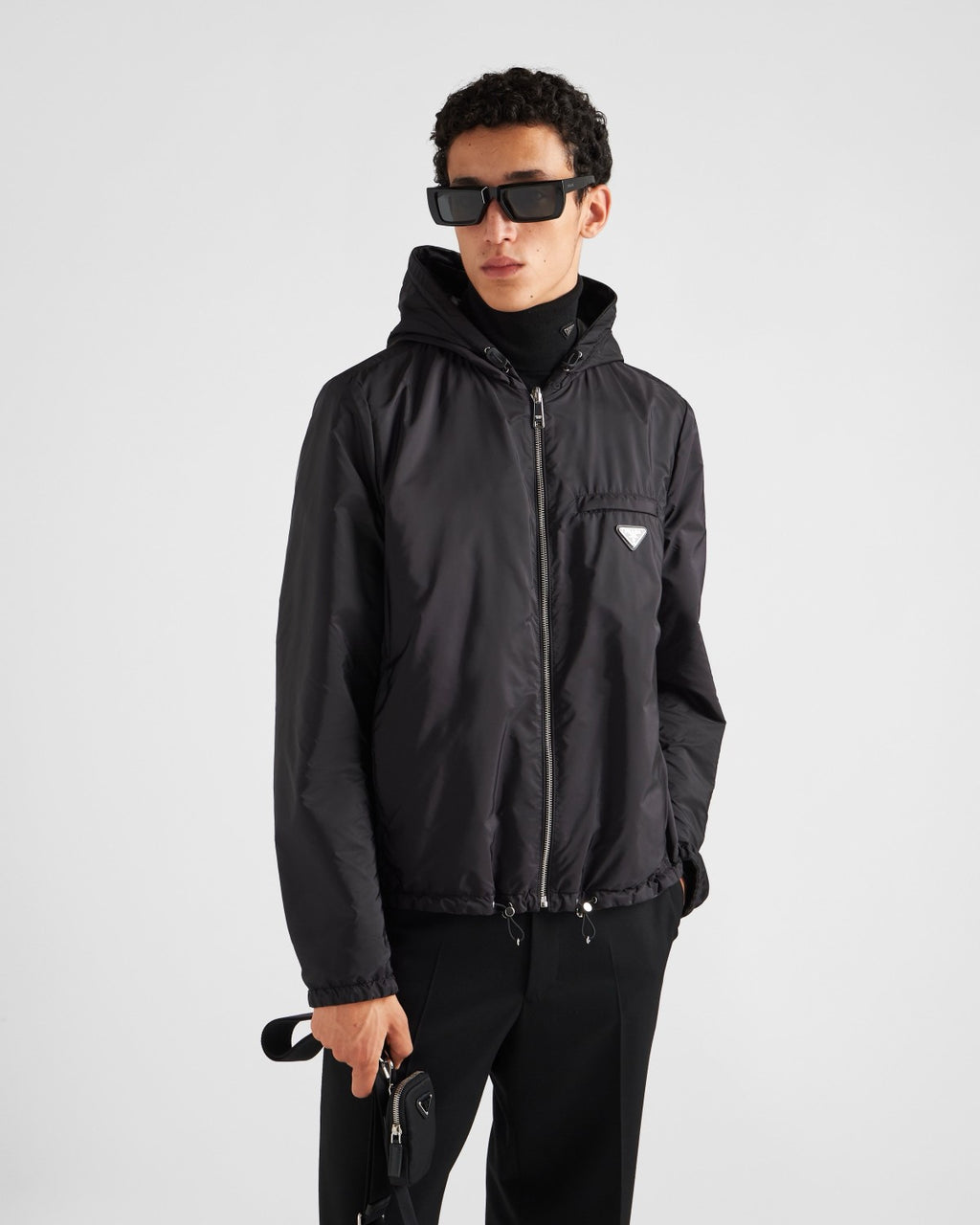 Prada Men's Autumn/Winter Solid Color Reversible Nappa Leather and Re-Nylon Waistcoat Jacket #77778