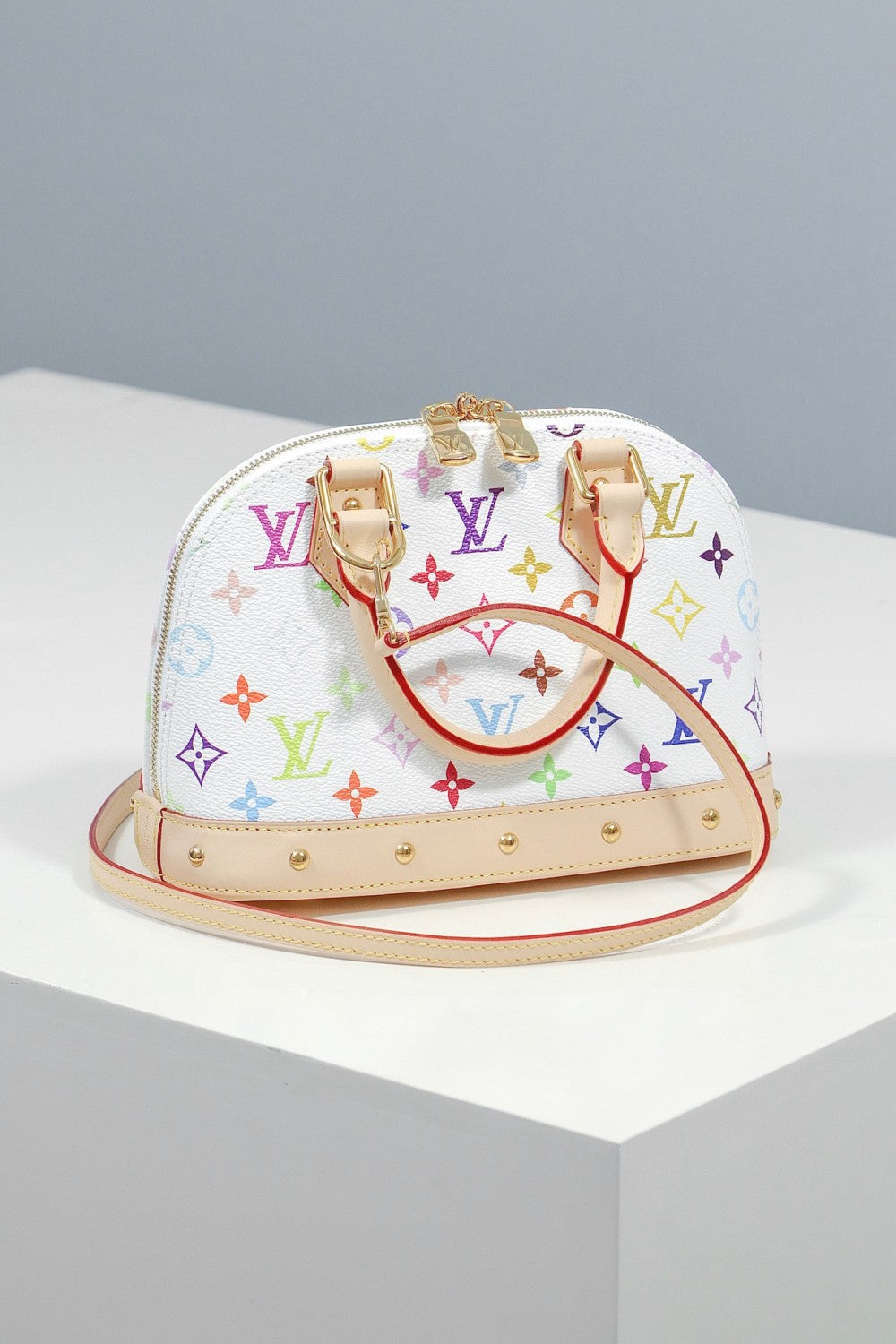 Louis Vuitton LV x TM ALMA BB Women's Letter Printed Zipper Closure Removable Shoulder Strap Calfskin Shoulder Crossbody Handbag Bag Bags #76676