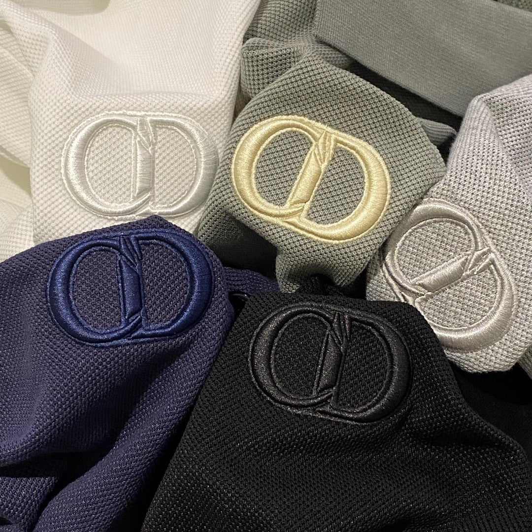 Dior Men's Summer Solid Color Logo Letter Embroidered Polo Shirt Short Sleeve T-Shirt #99929