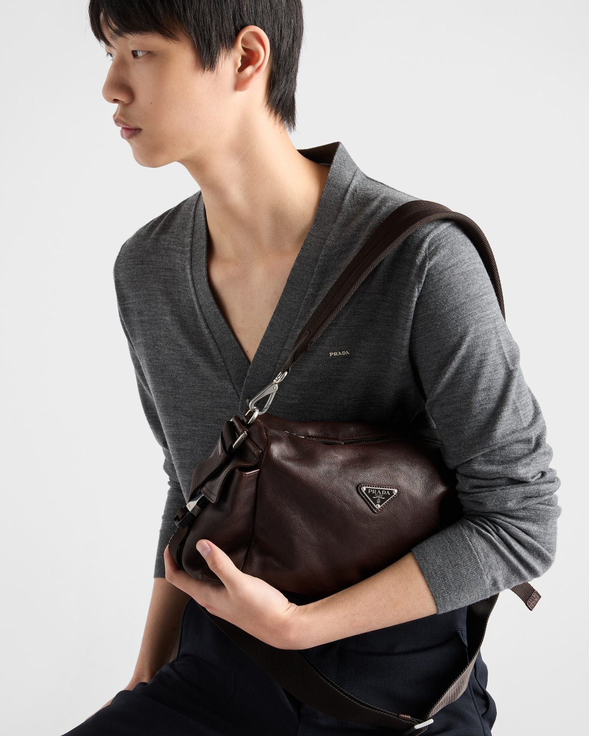 PRADA Black Prada Explore Leather Bag #379559