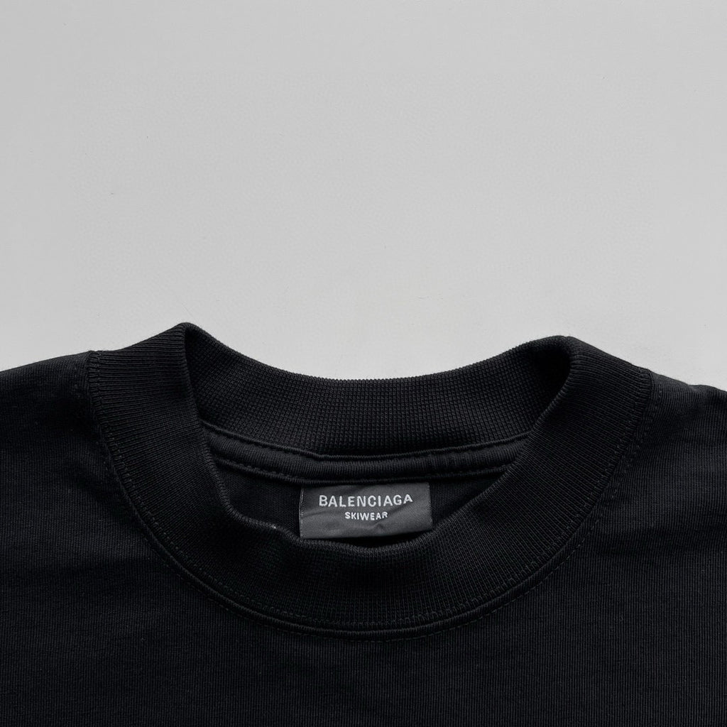 Balenciaga Men's And Women's Summer Solid Color Embroidered Logo Pattern Round Neck Cotton Short Sleeve T-shirt #74262